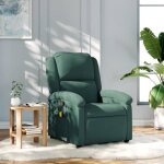 Vidaxl fauteuil de massage inclinable vert foncé velours 371810 Vidaxl fauteuil de massage inclinable vert foncé velours 371810