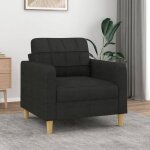 Vidaxl fauteuil noir 60 cm tissu fauteuil fauteuil de baignoire fauteuil club canap� canap� confortable ...