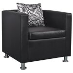 Vidaxl fauteuil noir similicuir Vidaxl fauteuil noir similicuir