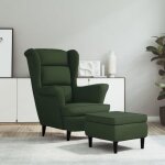 Vidaxl fauteuil  oreilles avec tabouret chaise de relaxation sige de salon meuble de salle de sjour ...