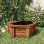 Vidaxl fontaine � eau avec pompe 57x57x53 cm bois de sapin massif jeu deau fontaine fontaine deau de ...