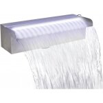 Vidaxl lame deau rectangulaire  led 30 cm acier inoxydable pour piscine bassin 41671