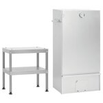 Vidaxl fumoir à four à barbecue avec table acier galvanisé 3187618 Vidaxl fumoir à four à barbecue avec table acier galvanisé 3187618