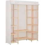 Vidaxl garde - robe blanc 135 x 40 x 170 cm tissu