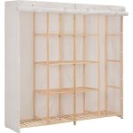 Vidaxl garde - robe blanc 173x40x170 cm tissu