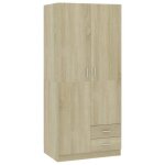 Vidaxl garde - robe ch�ne sonoma 80x52x180 cm agglom�r�