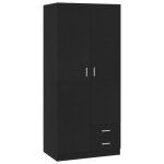 Vidaxl garde - robe noir 80x52x180 cm agglomr