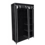Vidaxl garde - robe pliable noir 110 x 45 x 175 cm