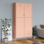 Vidaxl garde - robe rose 90x50x180 cm acier
