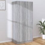 Vidaxl garde - robe sonoma gris 80x52x180 cm bois dingnierie 815352