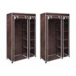 Vidaxl garde - robe en tissu 2 pcs marron Vidaxl garde - robe en tissu 2 pcs marron