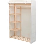 Vidaxl garde - robe en tissu et bois de pin 110x40x170 cm 42976