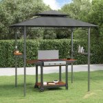 Vidaxl gazebo bbq et étagères latérales anthracite 240x150x243cm acier 360140 Vidaxl gazebo bbq et étagères latérales anthracite 240x150x243cm acier 360140