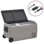 Vidaxl glacière avec roue et adaptateur noir et gris 50 l pp et pe glacière électrique réfrigérateur ... Vidaxl glacière avec roue et adaptateur noir et gris 50 l pp et pe glacière électrique réfrigérateur ...