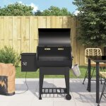 Vidaxl gril � granul�s avec �tag�re inf�rieure noir 94 cm fer gril gril � granul�s de bois fumeur � granul�s ...