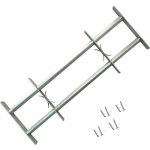 Vidaxl grille rglable de scurit de fentres et 2 barres 1000 - 1500mm