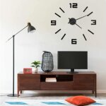 Vidaxl horloge murale 3d design moderne noir 100 cm xxl 325156