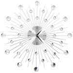 Vidaxl horloge murale mouvement quartz design moderne montre pendule de salon 50642
