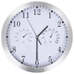 Vidaxl horloge murale  quartz hygromtre thermomtre blanc pendule de cuisine 50623