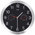 Vidaxl horloge murale  quartz hygromtre thermomtre noir pendule de cuisine 50624