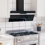 Hotte murale - vidaxl - 90 cm - acier et verre tremp - noir - 3 vitesses - led