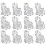 Vidaxl housses de chaise pour banquet de mariage 12 pcs blanc