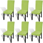 Vidaxl housse de chaise droite extensible 6 pcs vert
