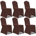 Vidaxl housse de chaise extensible 6 pcs marron