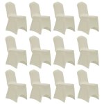 Vidaxl housses lastiques de chaise crme 12 pcs
