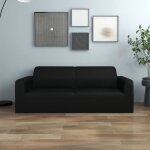Vidaxl housse extensible de canap 2 places noir jersey de polyester 332933
