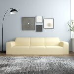 Vidaxl housse extensible de canapé 4 places crème jersey de polyester 332947 Vidaxl housse extensible de canapé 4 places crème jersey de polyester 332947
