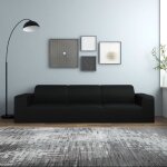 Vidaxl housse extensible de canap 4 places noir jersey de polyester 332935