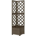 Vidaxl bois de sapin jardinire dangle en treillis bac  fleurs pot de plantes jardin balcon terrasse ...