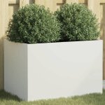 Jardini�re - vidaxl - bac � fleurs - acier lamin� � froid - rectangulaire - blanc