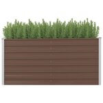 Vidaxl bac de jardin en acier galvanis� 160x80x77 cm marron bordure de s�curit� pliable r�sistant aux ...