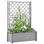 Vidaxl jardinière avec treillis 100x43x142 cm pp gris pierre Vidaxl jardinière avec treillis 100x43x142 cm pp gris pierre