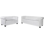Vidaxl jeu de canap  2 places et  3 places cuir synthtique blanc