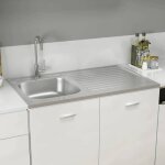 Vidaxl jeu devier de cuisine et egouttoir evier encastr lavabo de cuisine maison intrieur argent 1000x600x1 ...