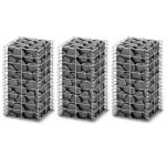 Vidaxl 3x paniers de gabion fil galvanis�e bases pour mur cl�ture jardin 141044