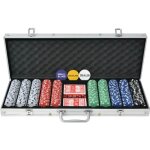 Vidaxl jeu de poker avec 500 jetons aluminium