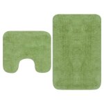 Vidaxl jeu de tapis de salle de bain 3 pcs tissu vert
