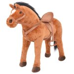 Jouet en peluche - vidaxl - cheval marron - 64 cm - fonction sonore - pour enfants  partir de 3 ans