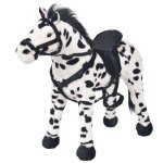 Jouet en peluche - vidaxl - cheval noir et blanc - xxl - 62 cm - 100 kg de charge Jouet en peluche - vidaxl - cheval noir et blanc - xxl - 62 cm - 100 kg de charge