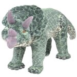 Vidaxl jouet en peluche dinosaure tricratops vert xxl 91344