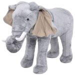 Vidaxl jouet en peluche �l�phant gris xxl 91334