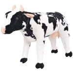 Jouet en peluche - vidaxl - vache noir et blanc - xxl - 76 x 49 cm - 100 kg de capacit