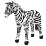 Vidaxl jouet en peluche zèbre noir et blanc xxl 91335 Vidaxl jouet en peluche zèbre noir et blanc xxl 91335
