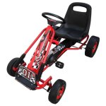 Kart  pdales - vidaxl - modle 90255 - rouge - sige ajustable - pour enfants 3 - 5 ans