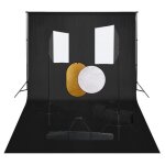 Vidaxl kit de studio photo avec bo�te � lumi�re toile de fond et r�flecteur lumi�re de studio kit declairage ...