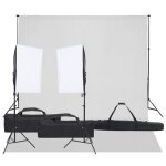 Vidaxl kit de studio photo avec clairage et toile de fond lumire de photographie systme de fond kit ...